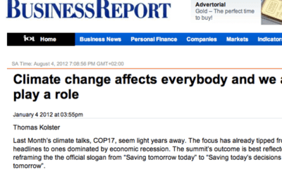 Article; Climate Change Affects Everybody And We All Play A Role, BusinessReport, Jan 2012