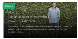 The Drum Bold do good marketers wanted. Reward questionable